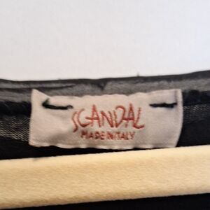 Scandal Black Silk Layered Long sleeve Asymmetrical Top